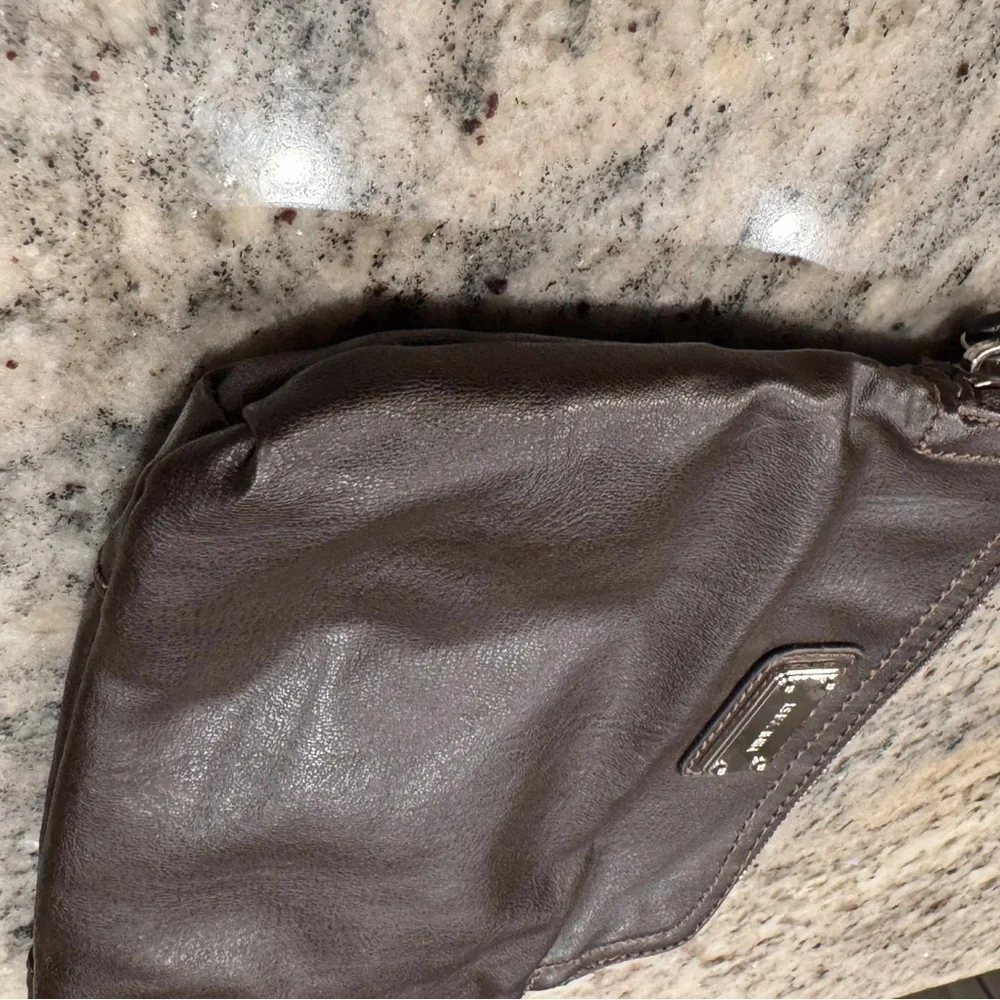 Nine West Dark Brown Leather Wristlet and Pouch set no stains or wear