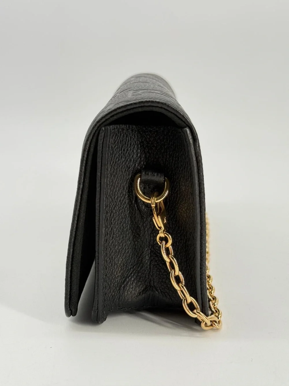 Louis Vuitton Lily Wallet On Chain Black Monogram Empreinte Leather Bag