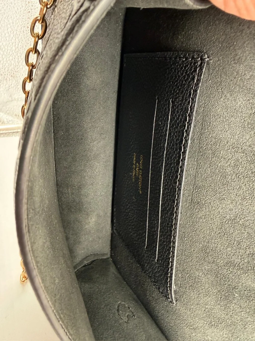 Louis Vuitton Lily Wallet On Chain Black Monogram Empreinte Leather Bag