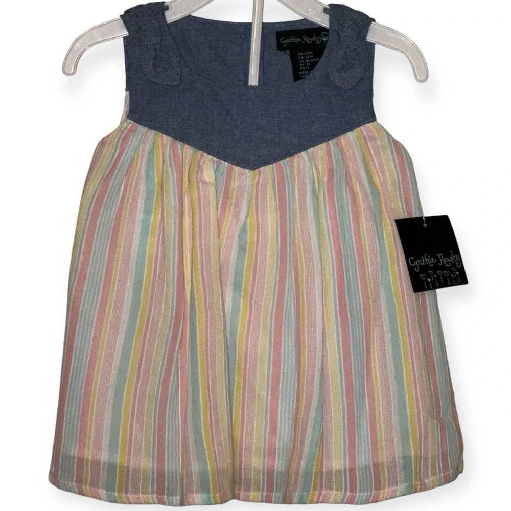 NWT Cynthia Rowley Baby Striped Chambray Dress