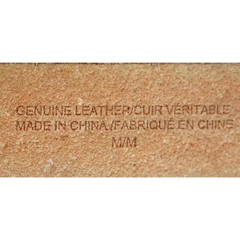 TOOLED GOLD BEIGE GENUINE LEATHER 1 3/8