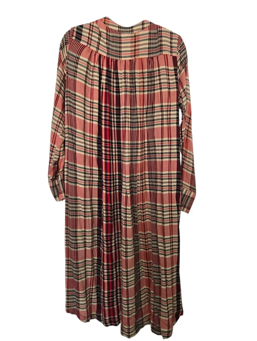 Free People Plaid Midi Shirt Dress | Boho Pink Plaid Button Front Dress | Size S