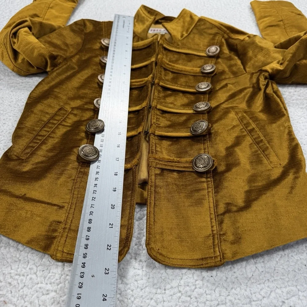 Free People Military Napoleon Jacket Women's XS Gold Boho Festival Steampunk