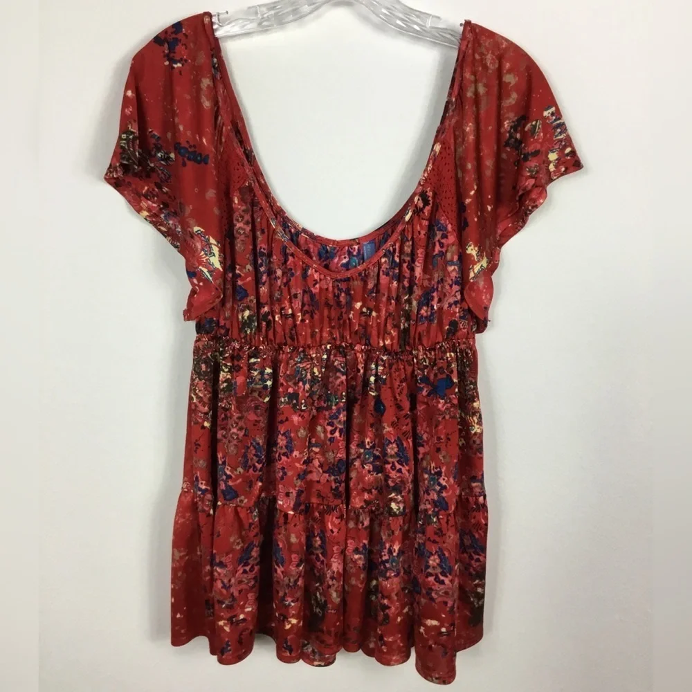 Free People Sun Kissed Floral Top Size Small
