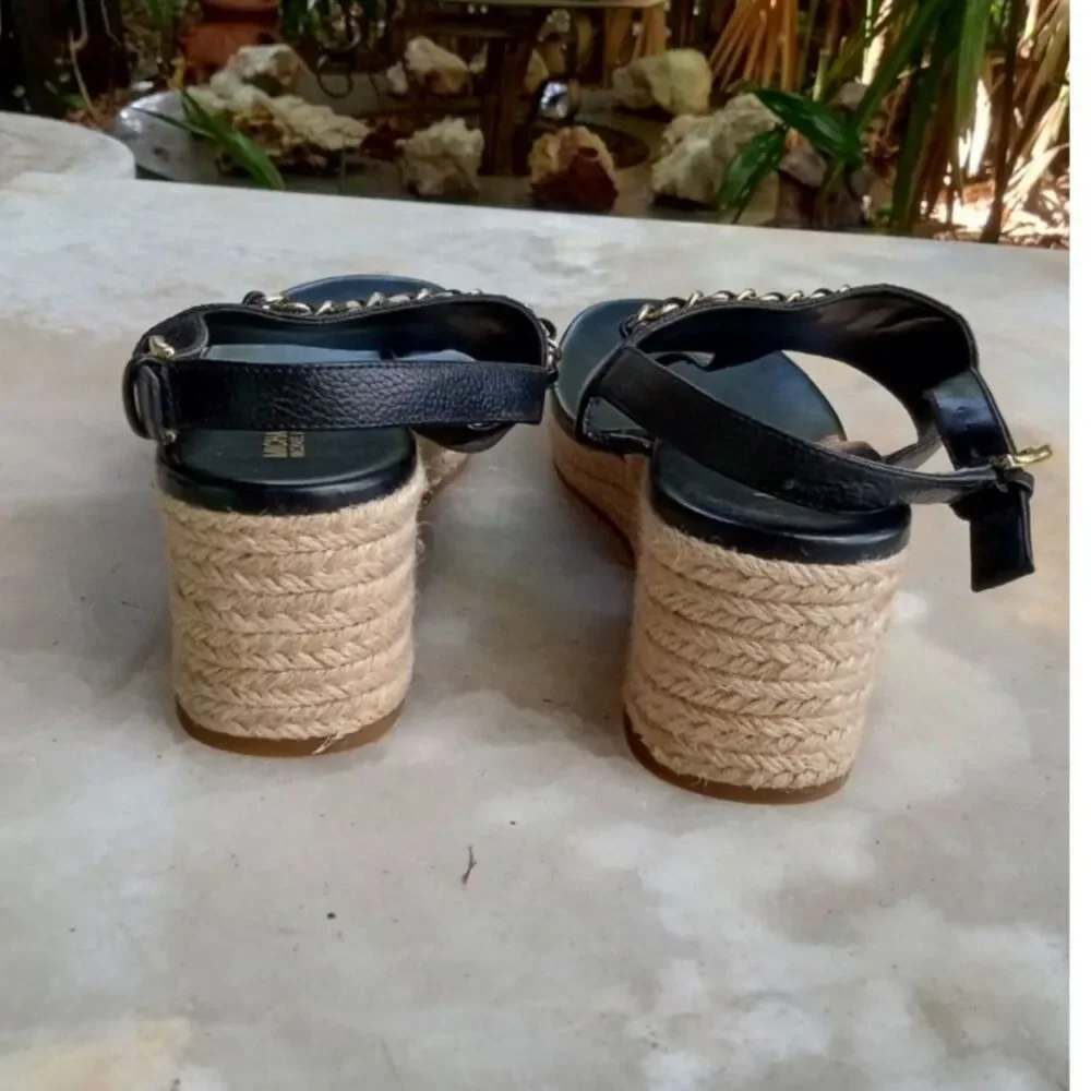 Michael-kors Black and Gold Sandals