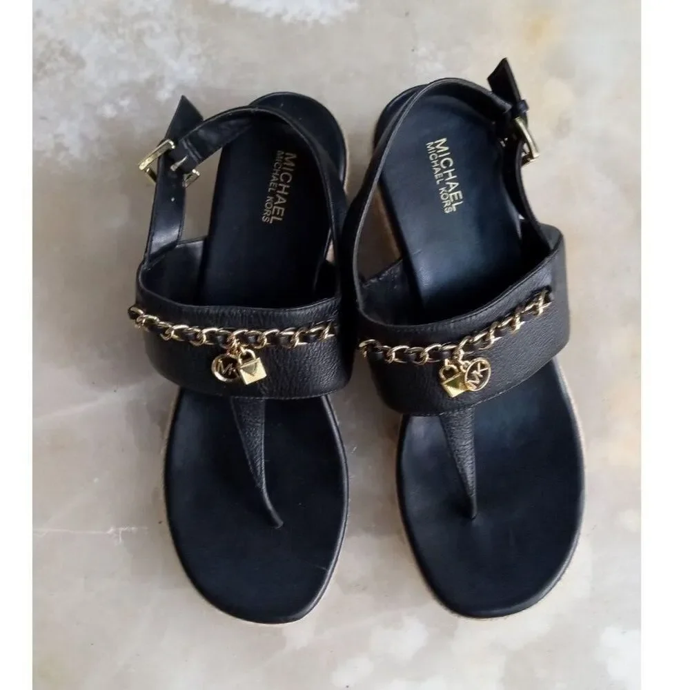 Michael-kors Black and Gold Sandals
