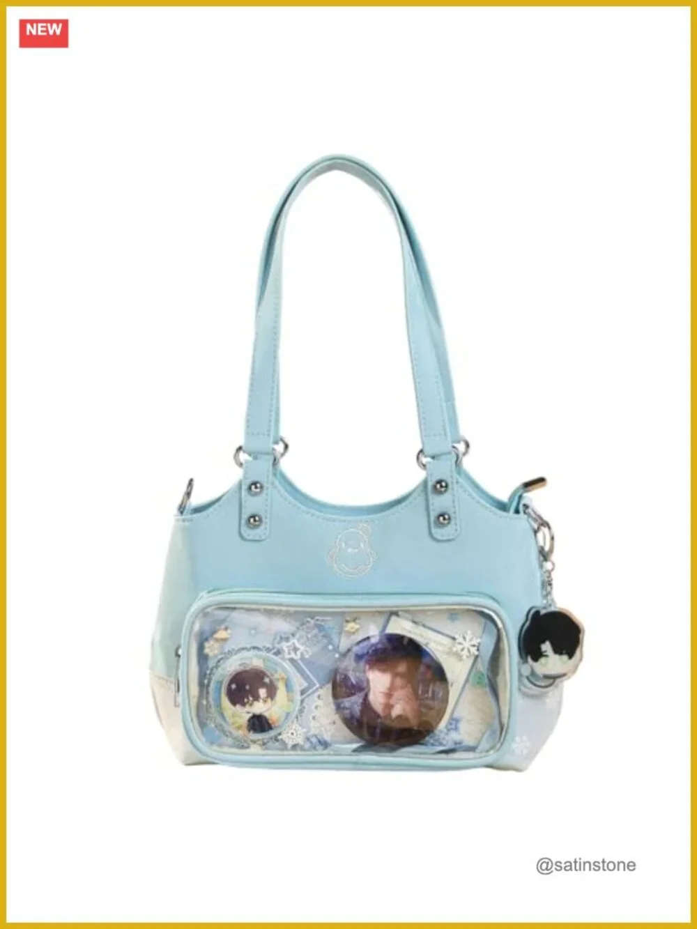 Cosplay Itabag with Crossbody Strap, Waterproof Fabric, Pin Board Display Bag