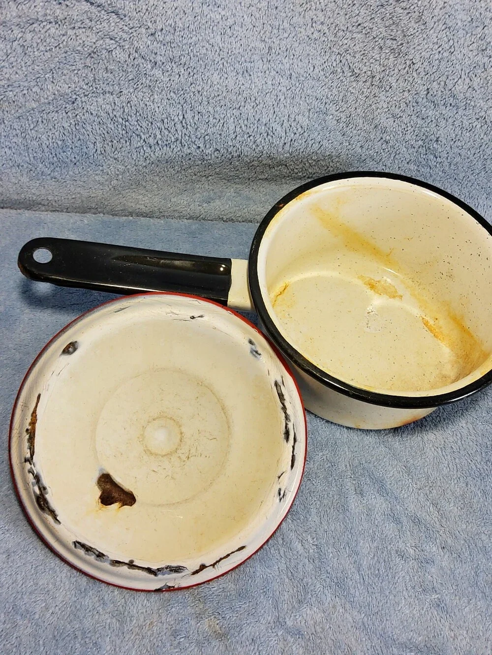 Enamelware vintage saucepan
