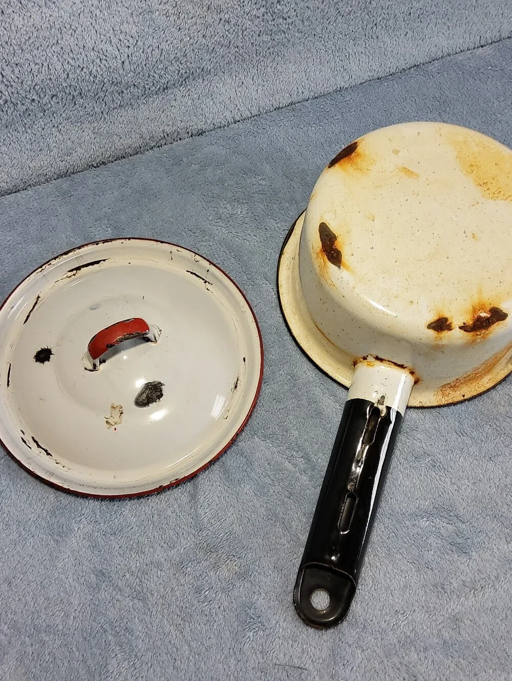 Enamelware vintage saucepan
