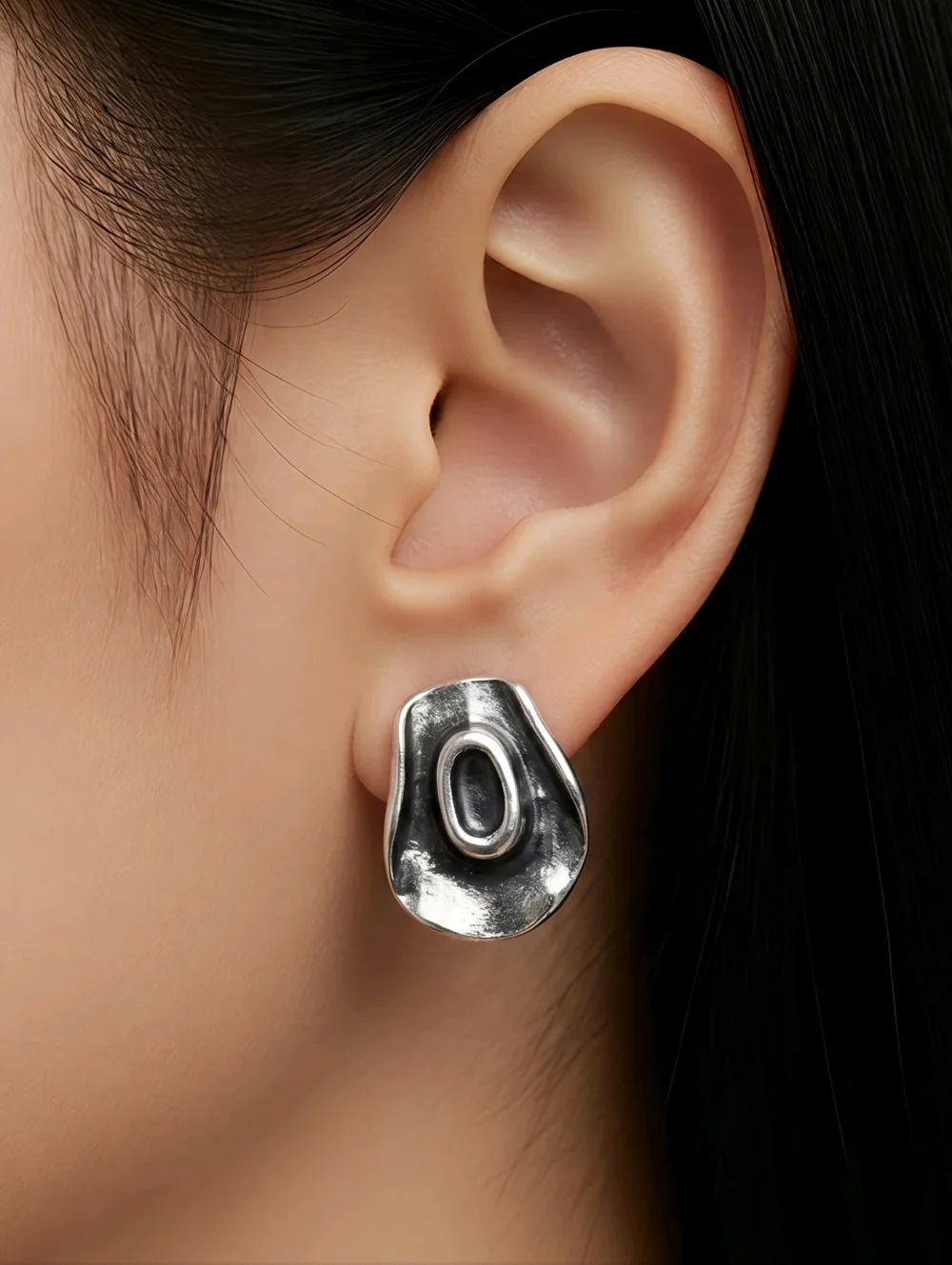 Cowboy Hat Western Stud Earrings Boho Antique Silver Shaped Cowgirl Jewelry New