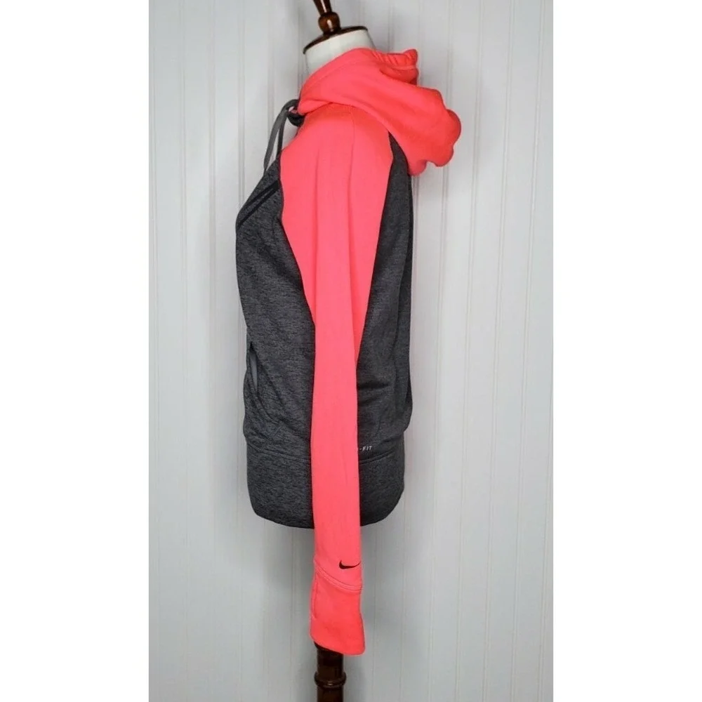 Nike Therma Fit Women's Pullover Hoodie Sweatshirt Size XS Gray /Pink