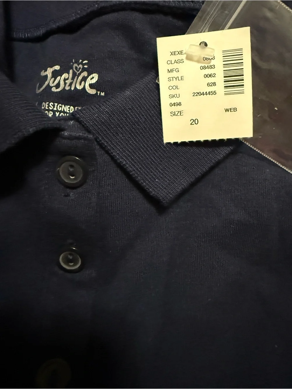 Justice nwt polo