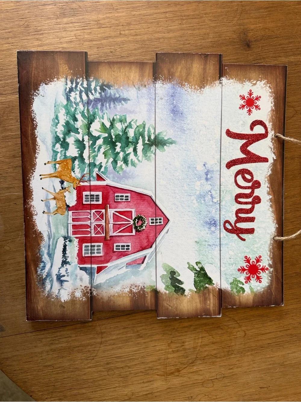 Merry Red Barn Holiday Wall Sign