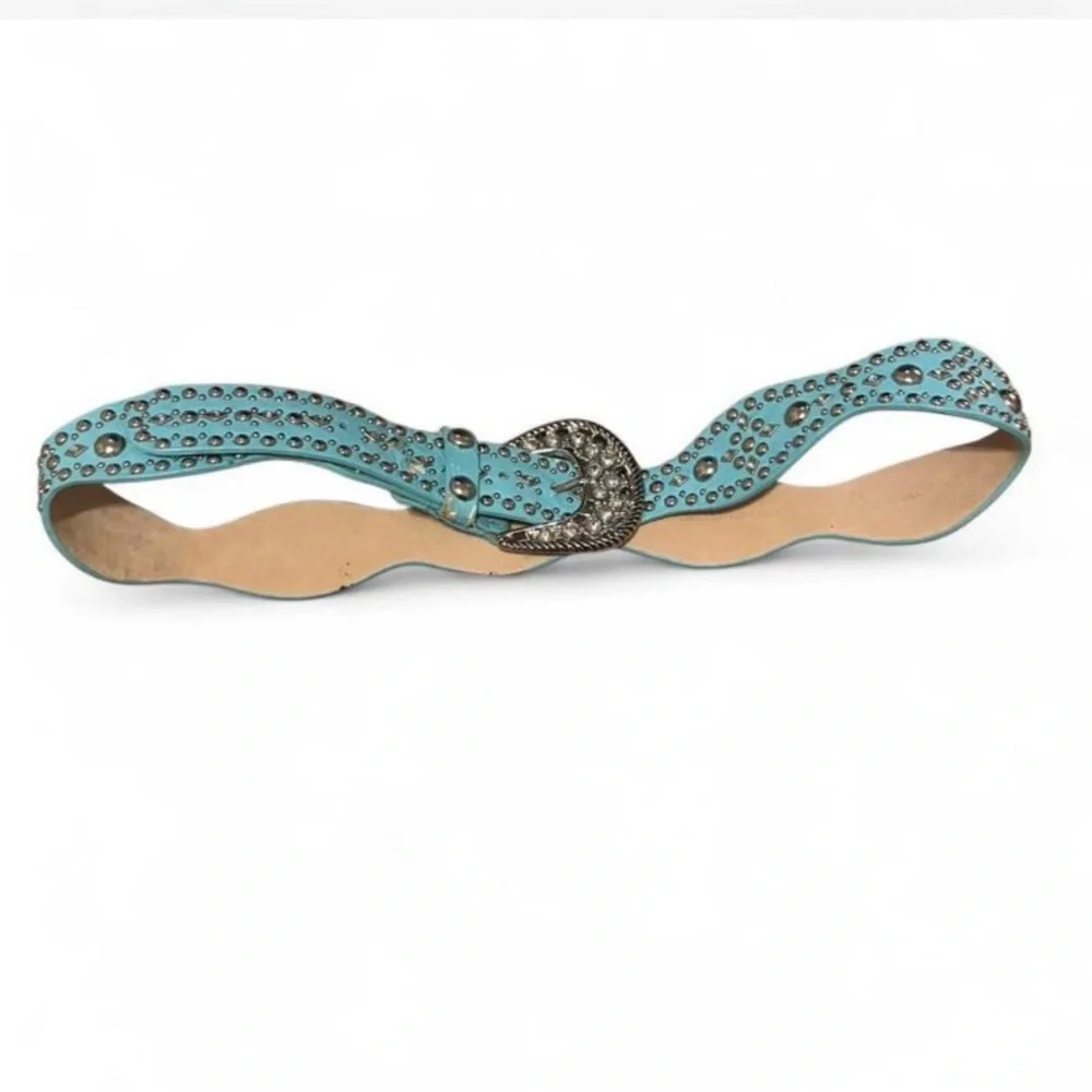 Elegant‎ Blue Studded Women's Belt