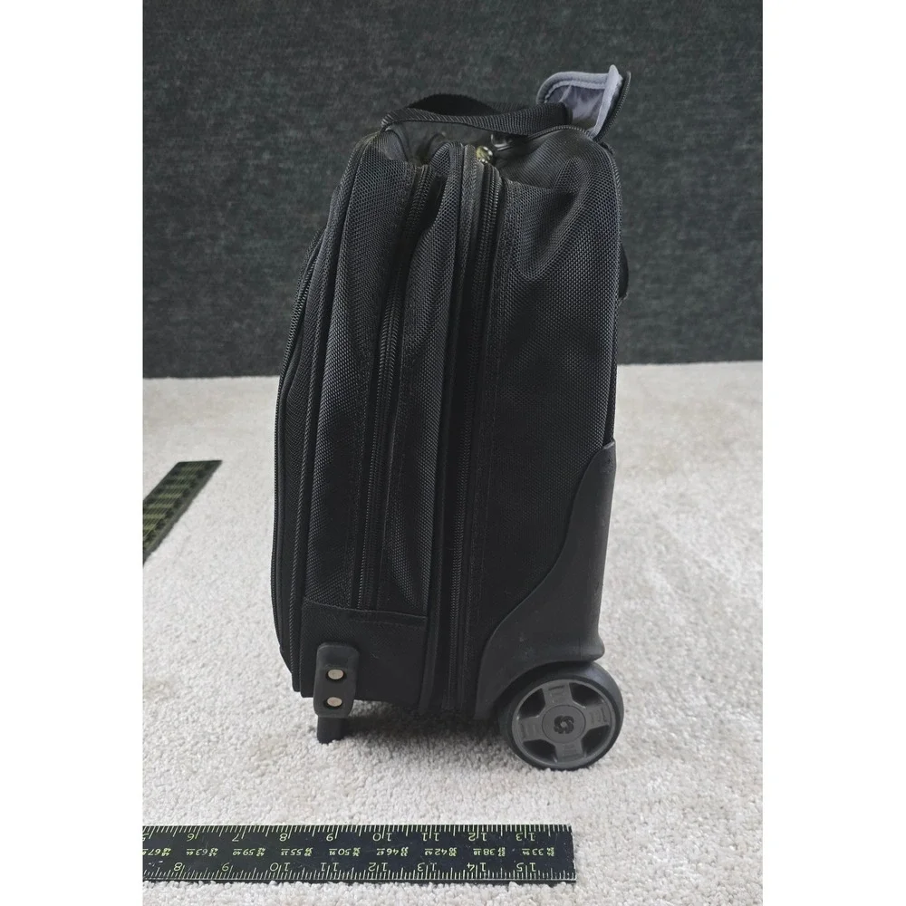 Samsonite Rolling Laptop Bag Black Nylon Mobile Office Wheeled Briefcase