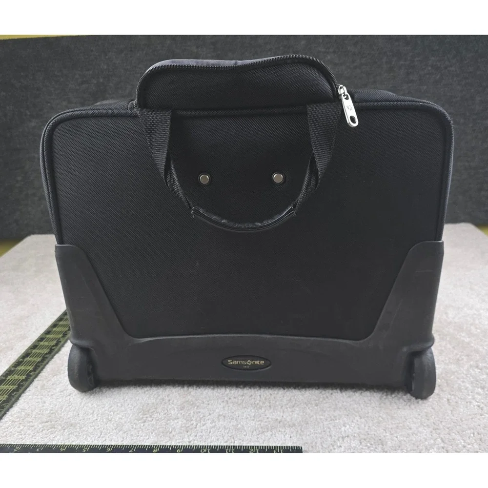 Samsonite Rolling Laptop Bag Black Nylon Mobile Office Wheeled Briefcase