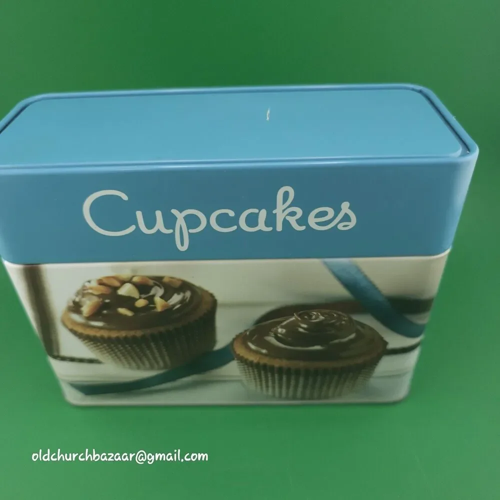 Cupcakes Recipe Tin Box Full Of Recipes Cards Kitchen Collectible Cook Book