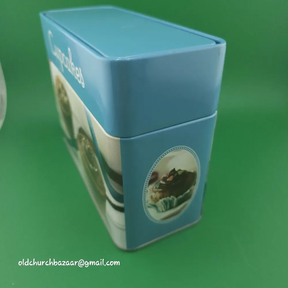 Cupcakes Recipe Tin Box Full Of Recipes Cards Kitchen Collectible Cook Book