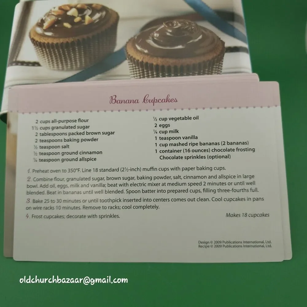 Cupcakes Recipe Tin Box Full Of Recipes Cards Kitchen Collectible Cook Book