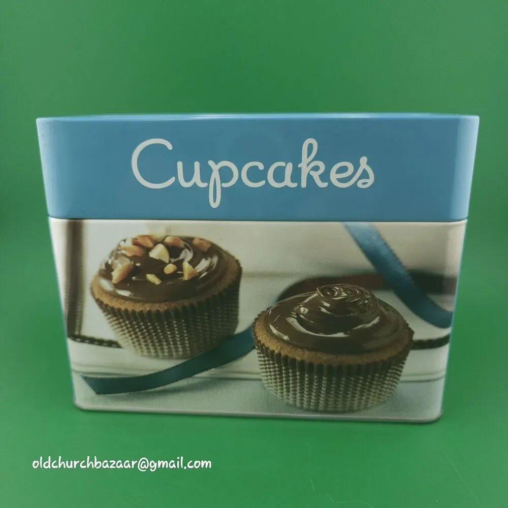Cupcakes Recipe Tin Box Full Of Recipes Cards Kitchen Collectible Cook Book