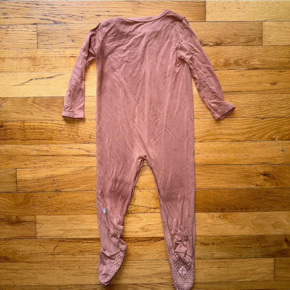 KYTE BABY Long Sleeve One Piece Onesie Footie Pajama Apricot Brown Color 6-12 Mo