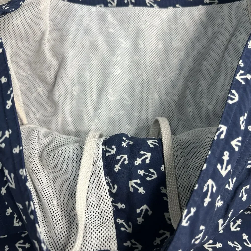 J.Crew  100% Nylon Men’s 32 Anchor‎ Print Shorts Pockets Drawstring
