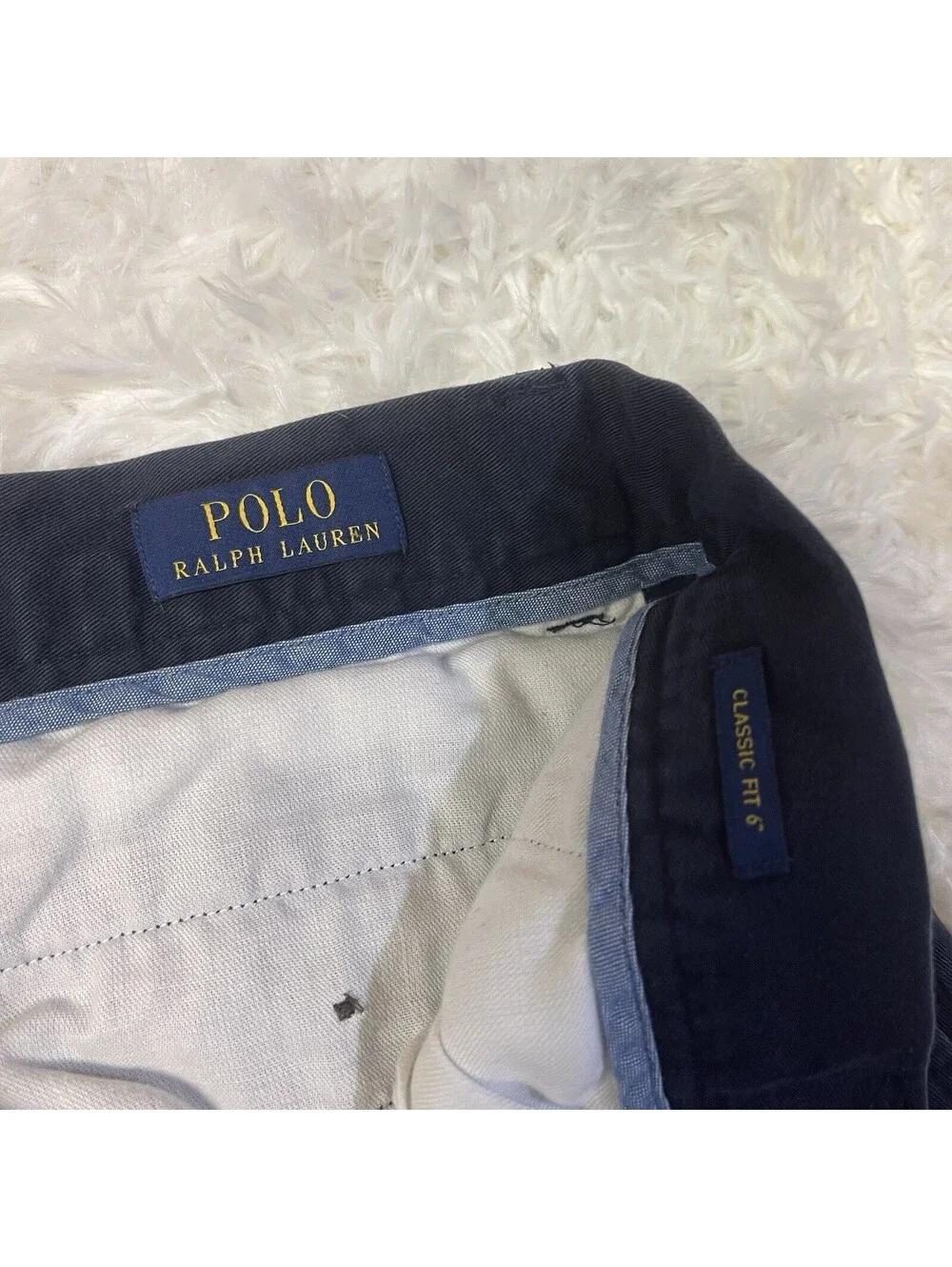 Polo Ralph Lauren Chino Shorts Mens 33 Navy Blue Classic Fit 6