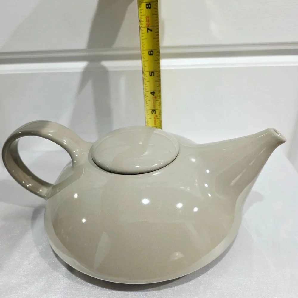 Claudia Schiffer Post Modern Teapot Ceramic‎ Taupe Quiet Luxury Modern