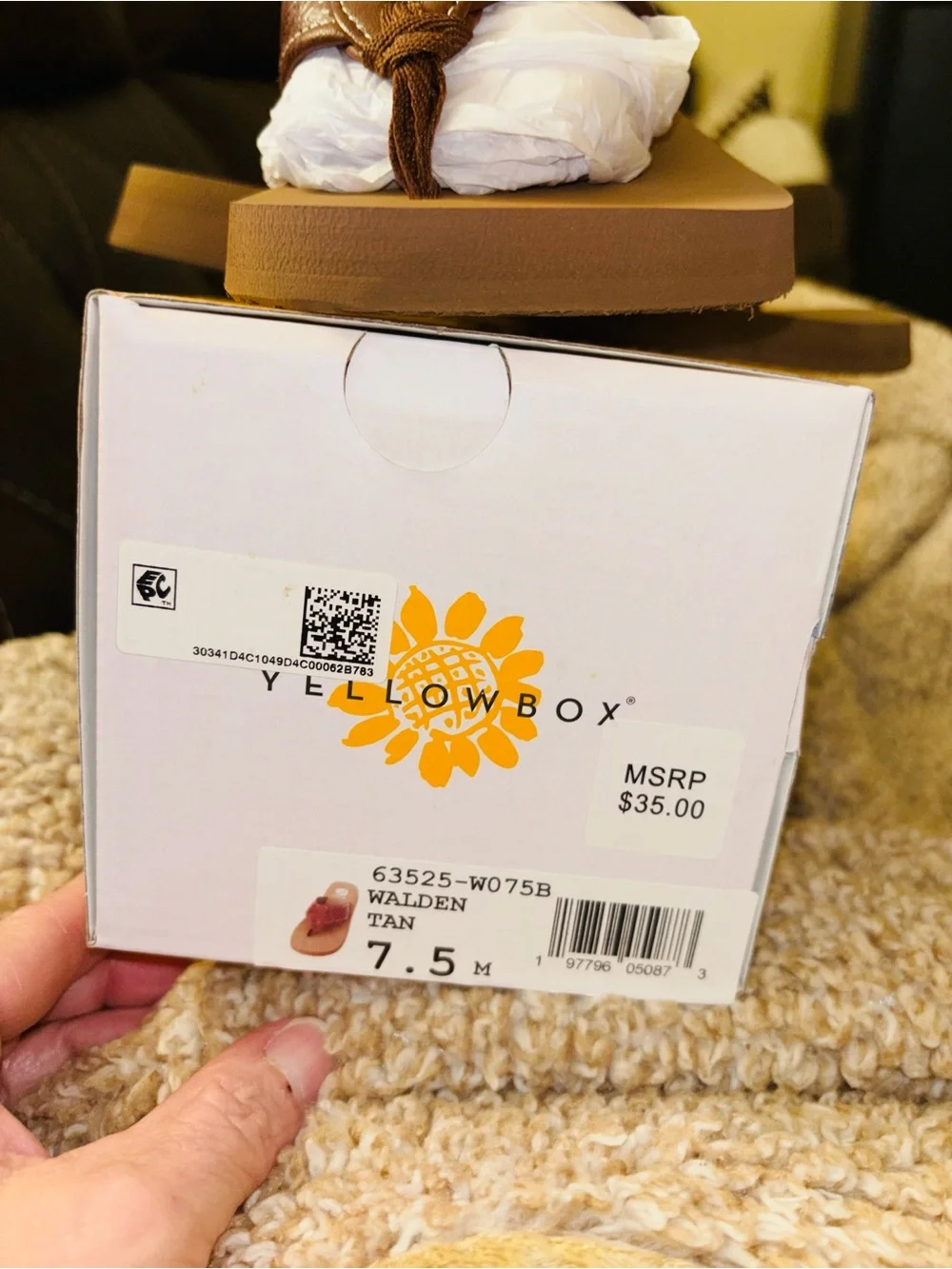 Yellow Box Women’s Walden Brown/Tan Flip Flop Sandals
