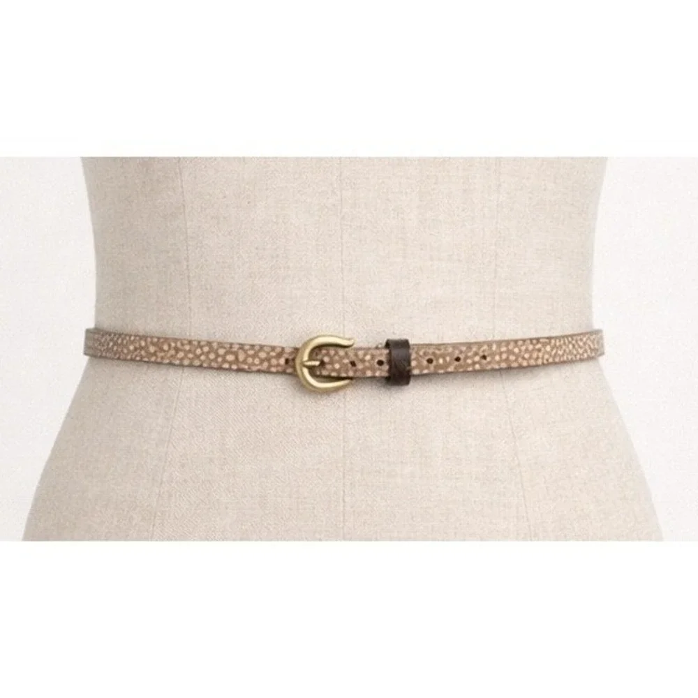 Loft Hair On Deerprint‎ Skinny Belt Women Small Boho Festival Western Minimalist
