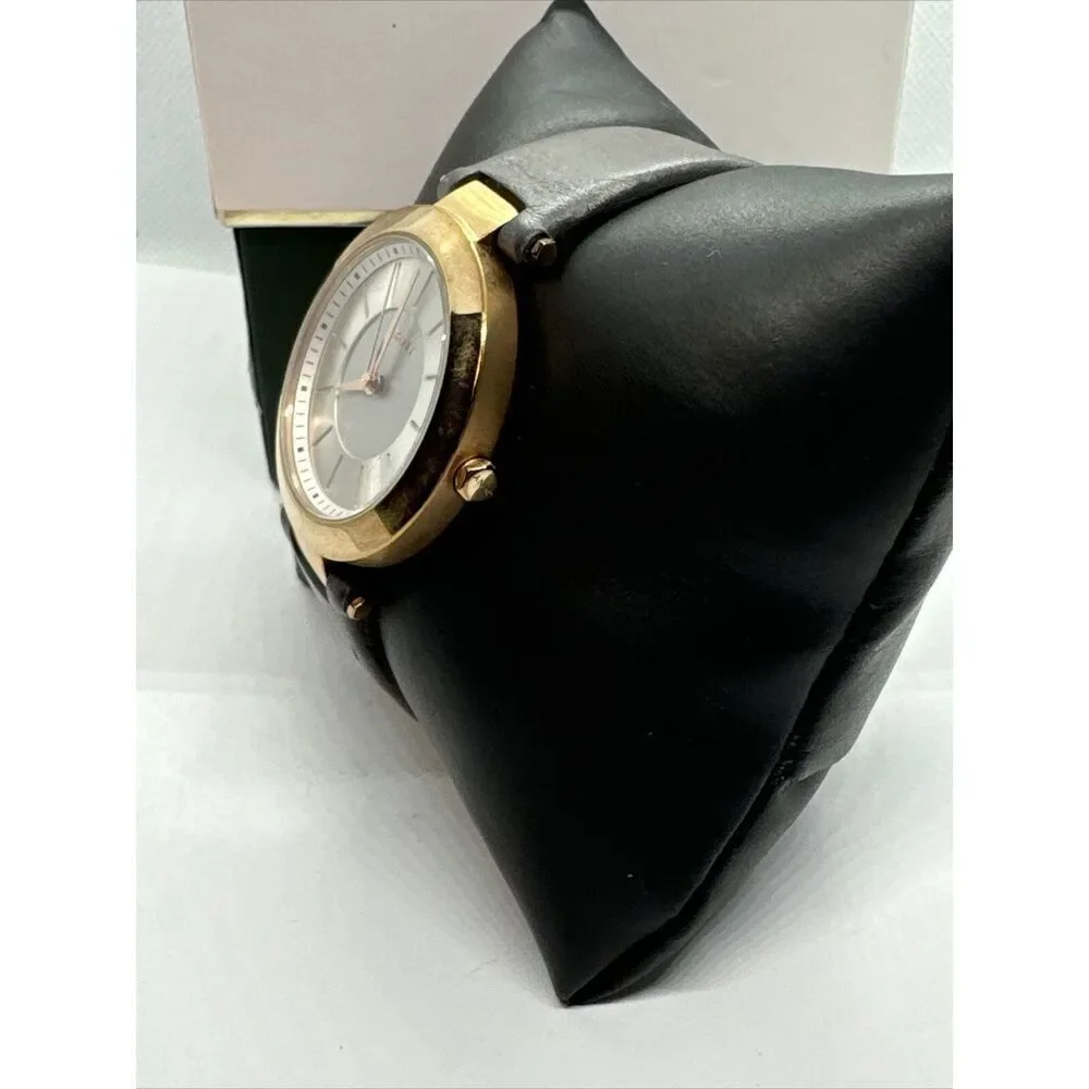 DKNY Stanhope NY-2296 Women's Grey Leather Analog Dial Quartz Wrist Watch JNA171