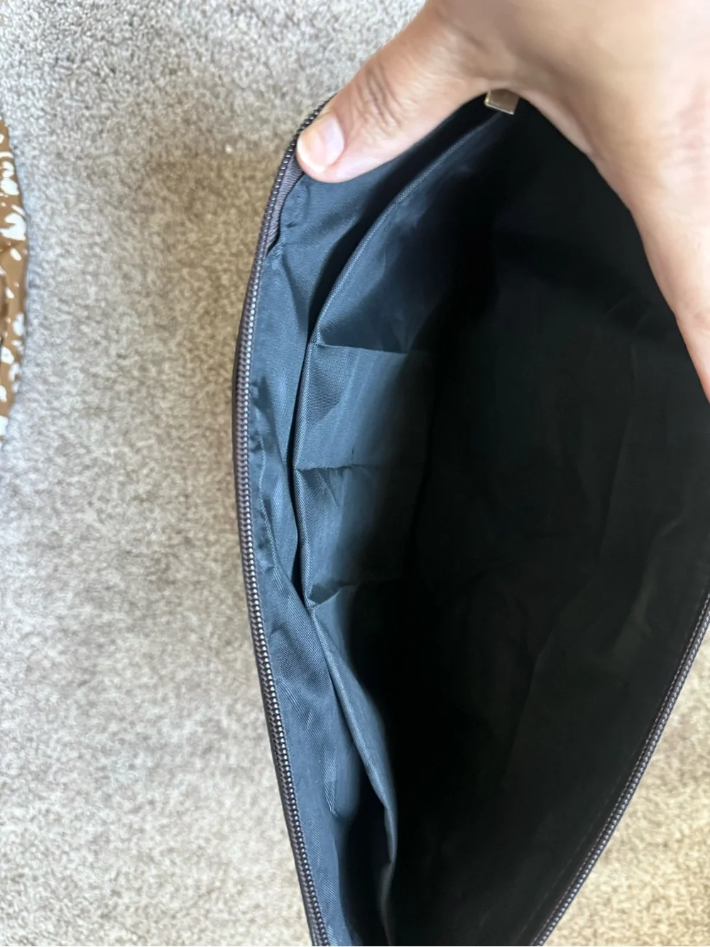 Black pebbled Leather Zip laptop sleeve Portfolio Briefcase