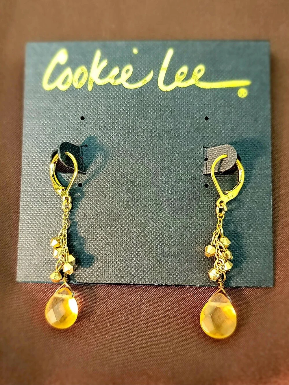Cookie Lee Gold Tone Drop Earrings