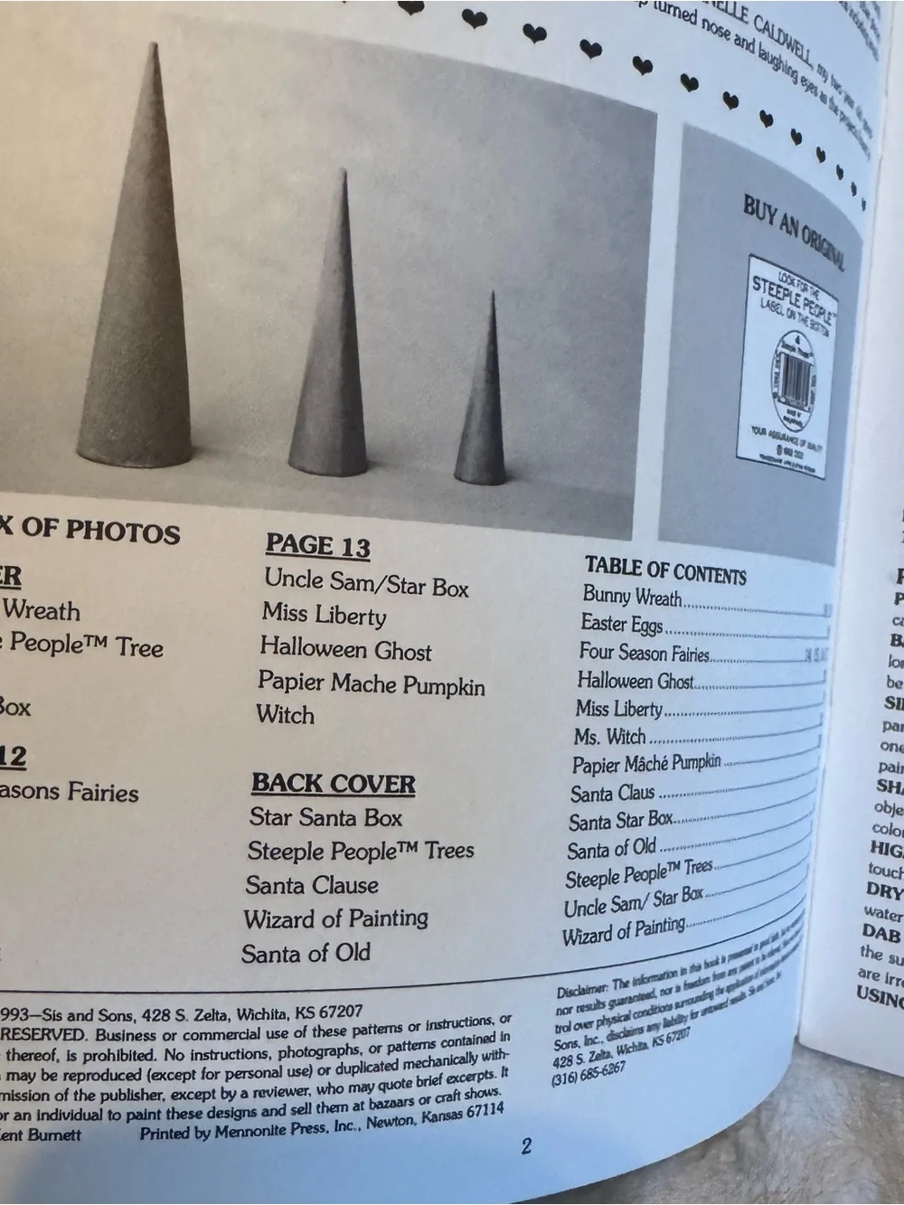 1993 Peggy's Steeple People Craft Book - Folk Art Paint Projects Paperback