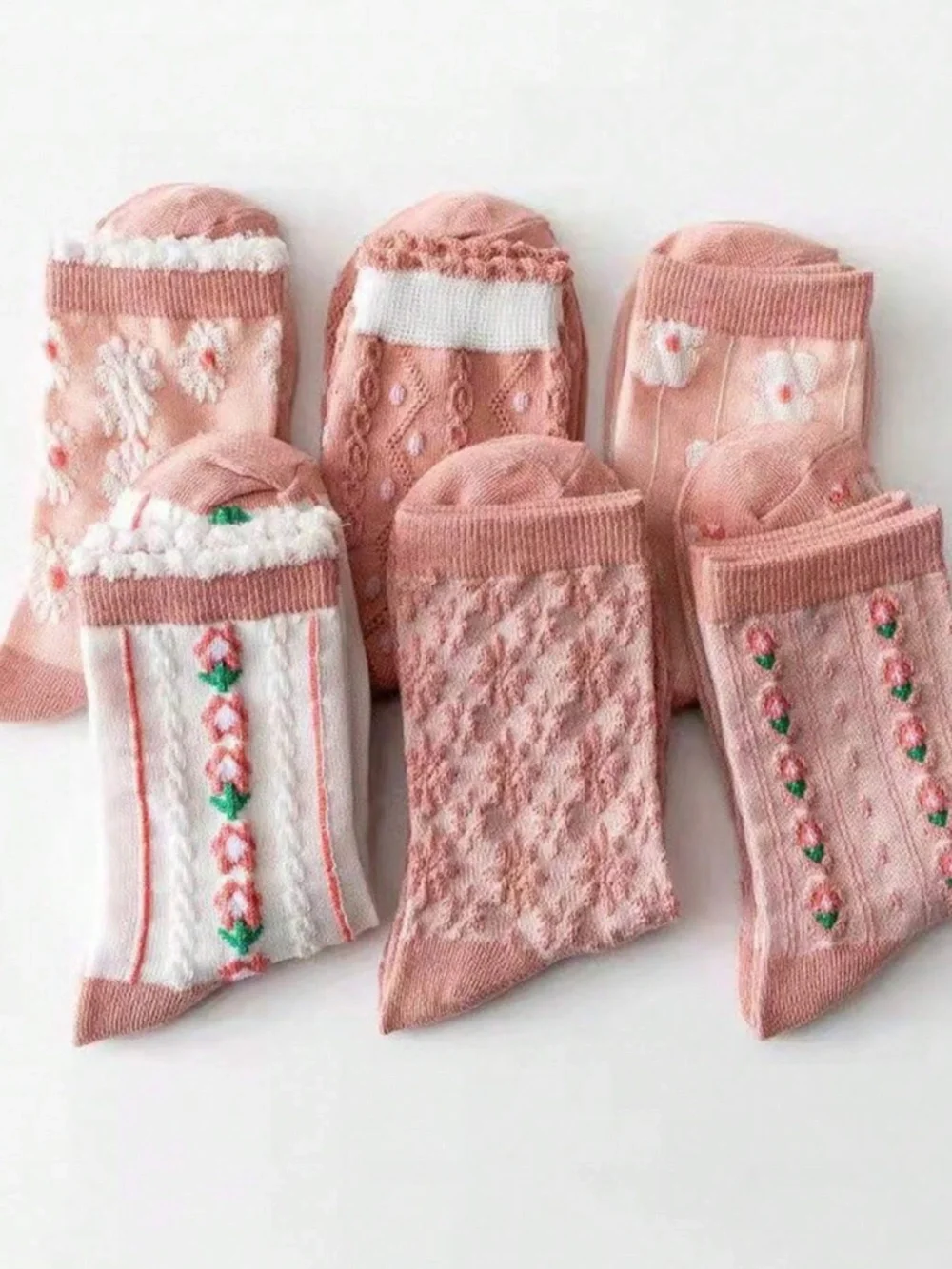 Cozy Blush Brown Mix Textured Socks