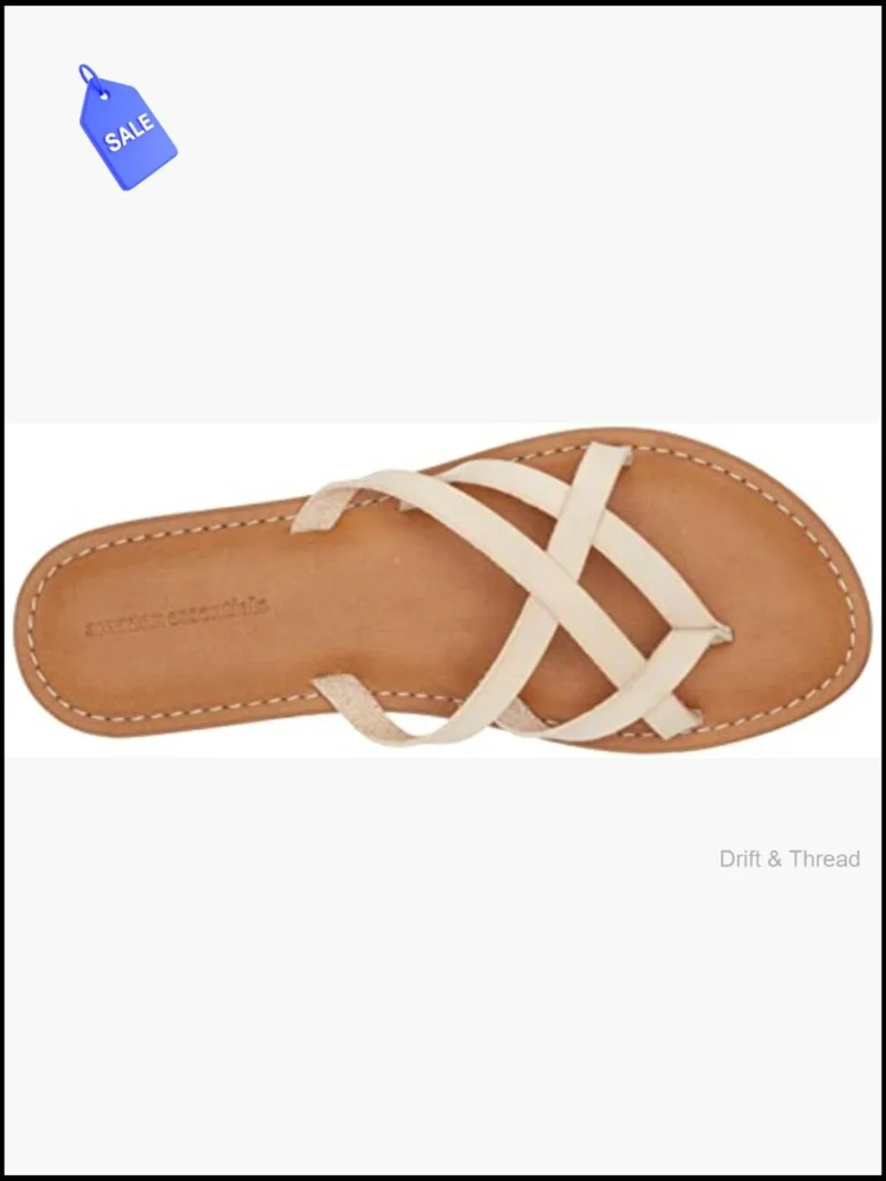 Women's Strappy Slide Flat Sandals, Slip On Memory Foam