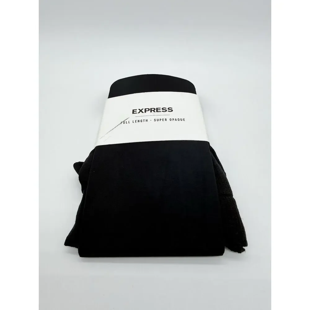 Women's Express Super Opaque Full Length Tights Black Size S/M New