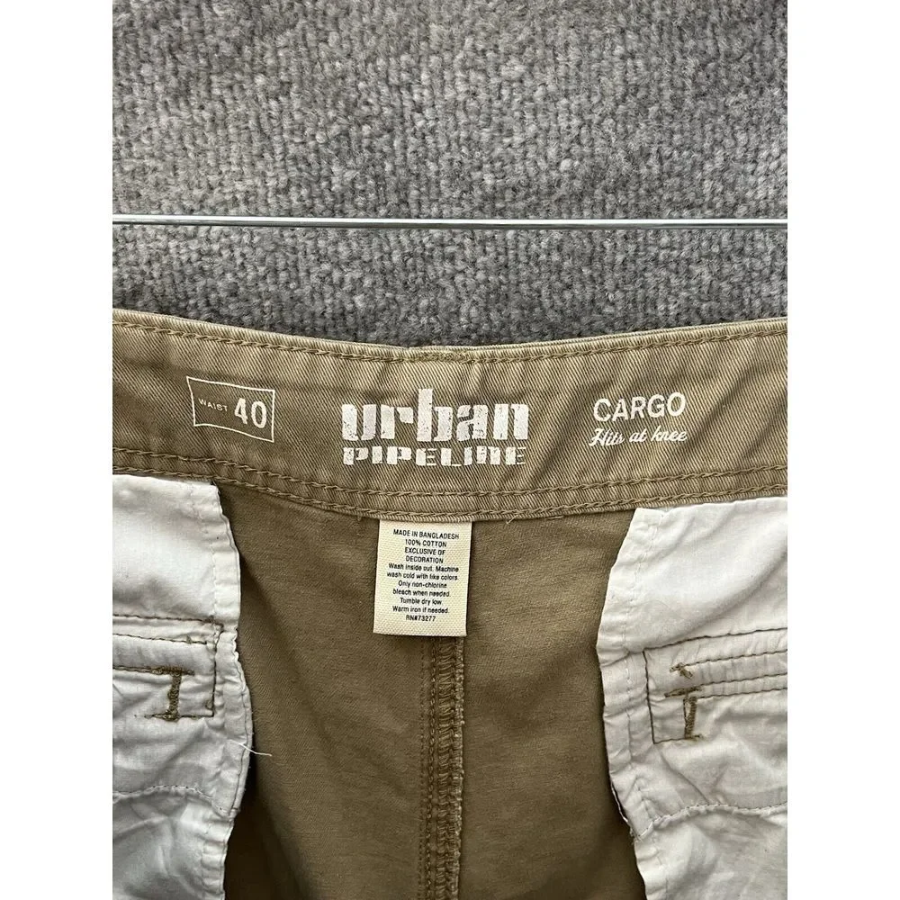 Urban Pipeline Cargo Hits At‎ Knee Shorts Mens Size 40 Beige Cotton Pockets