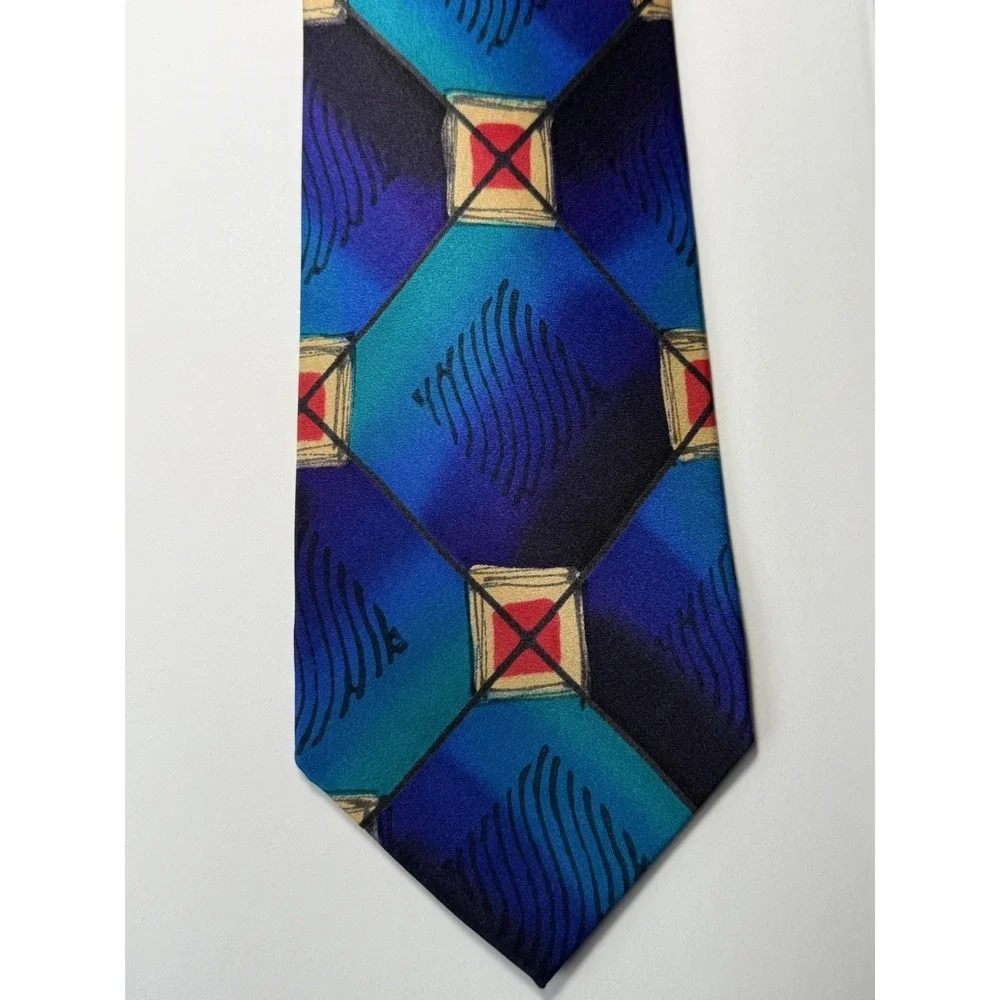 Robert‎ Daskal Hand Painted Artist Signed 100% Silk Tie NEW/Pre-Owned-Lot 3-USA
