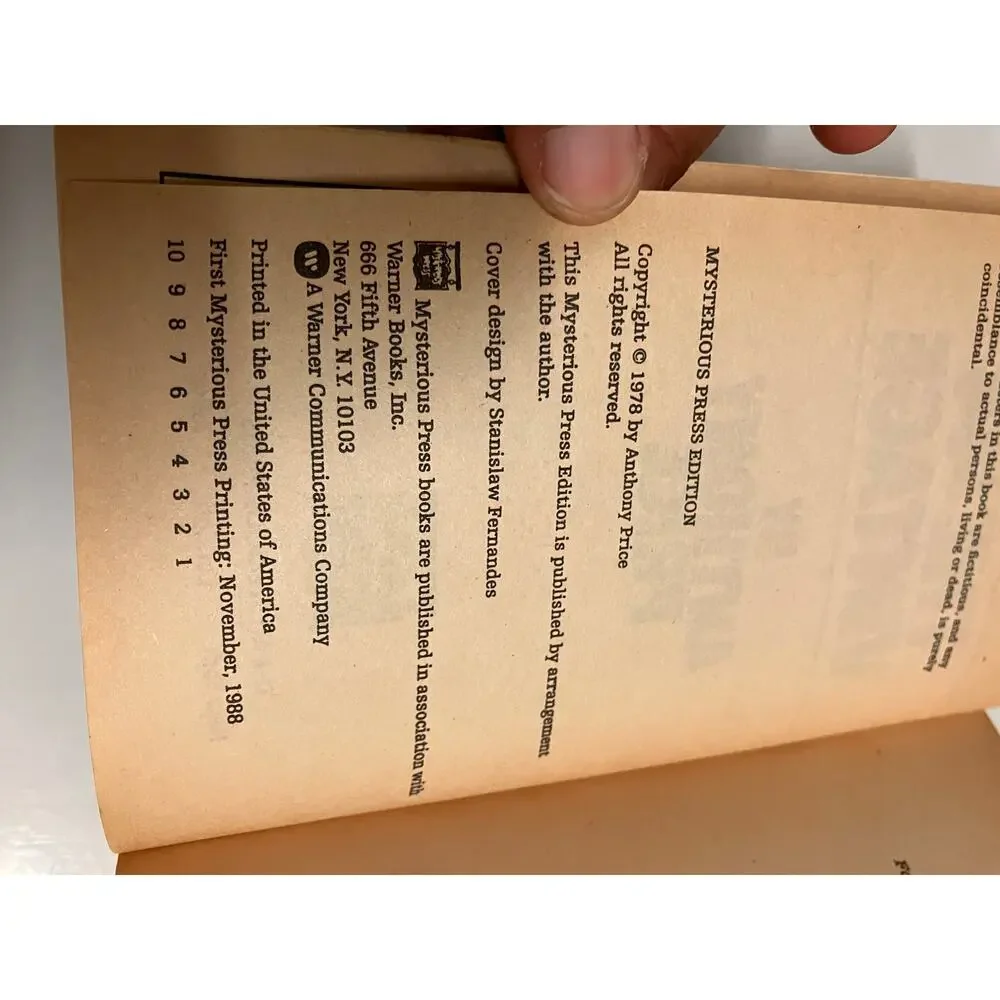 Anthony Price-The '44 Vintage-paperback/Mysterious press edition 1988/first‎