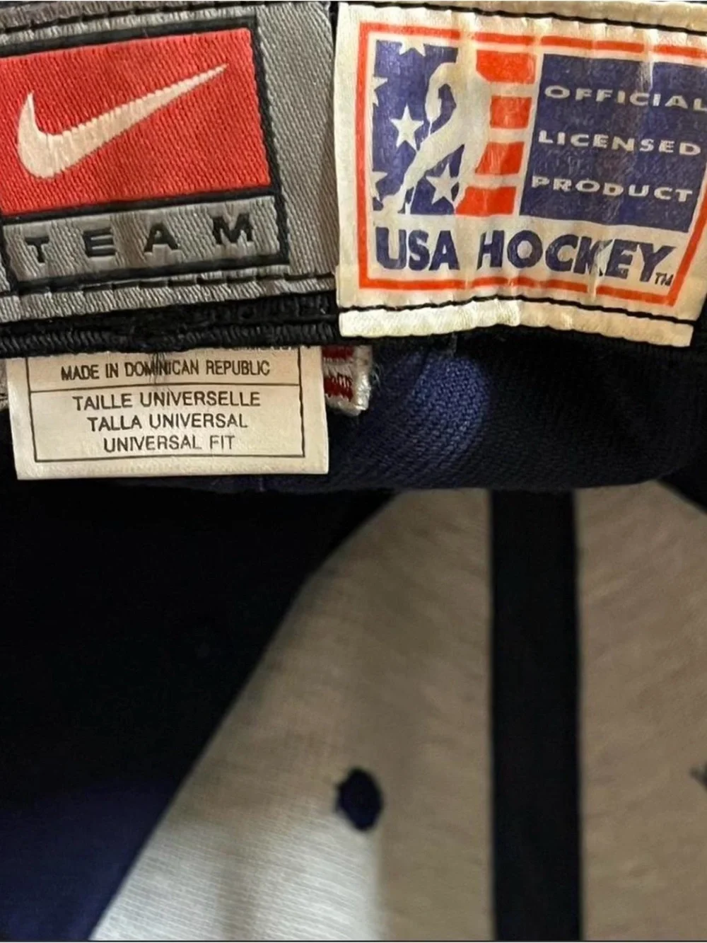 Vtg USA Hockey Nike Team Hat Cap Fitted Universal Fit Hockey American Flag