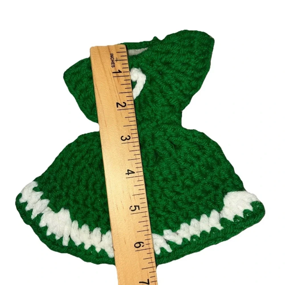 Potholder‎ Crocheted Dress Handmade Crochet Hot Pad Trivet Wall Decor Green NEW