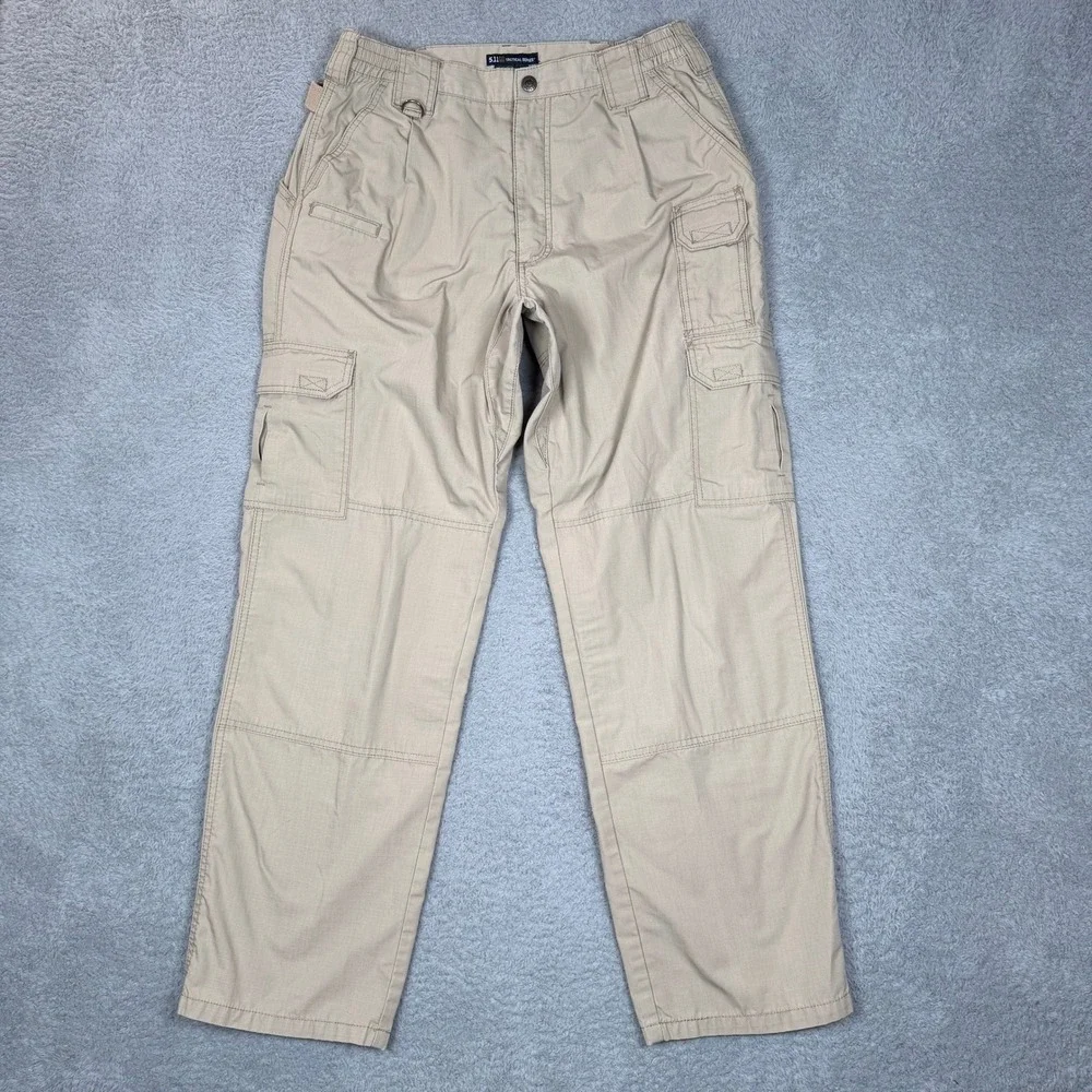 5.11 Tactical Series Mens Khaki Ripstop‎ Cargo Pants 34x32 Tan Outdoor Hiking