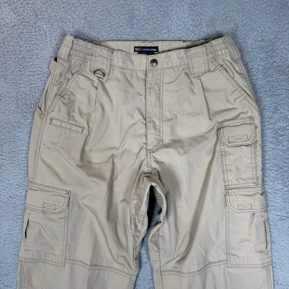 5.11 Tactical Series Mens Khaki Ripstop‎ Cargo Pants 34x32 Tan Outdoor Hiking