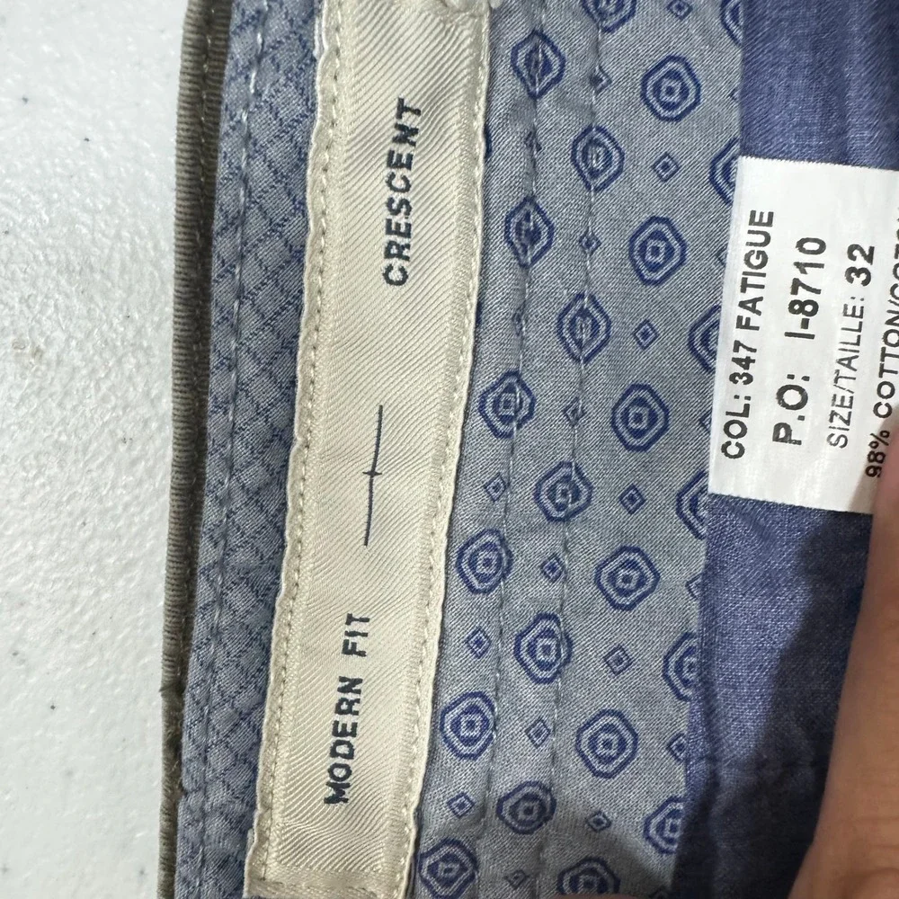 Ballin Crescent Modern Fit‎ Pima Cotton Pants Fatigue Green Mens 32x27.5