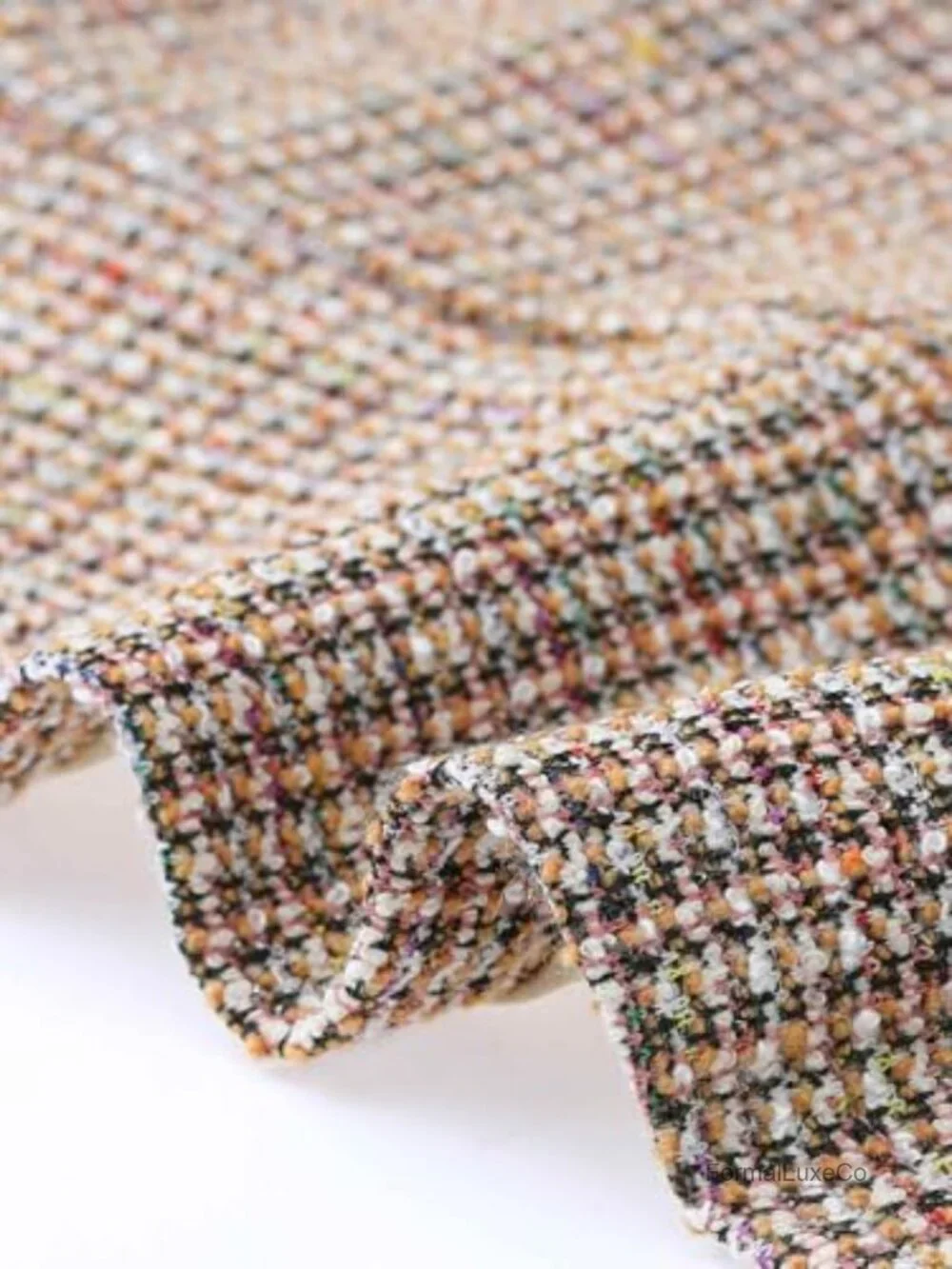 Vintage Tweed Cropped Blazer Stand Collar Open Front Business Casual Pull On