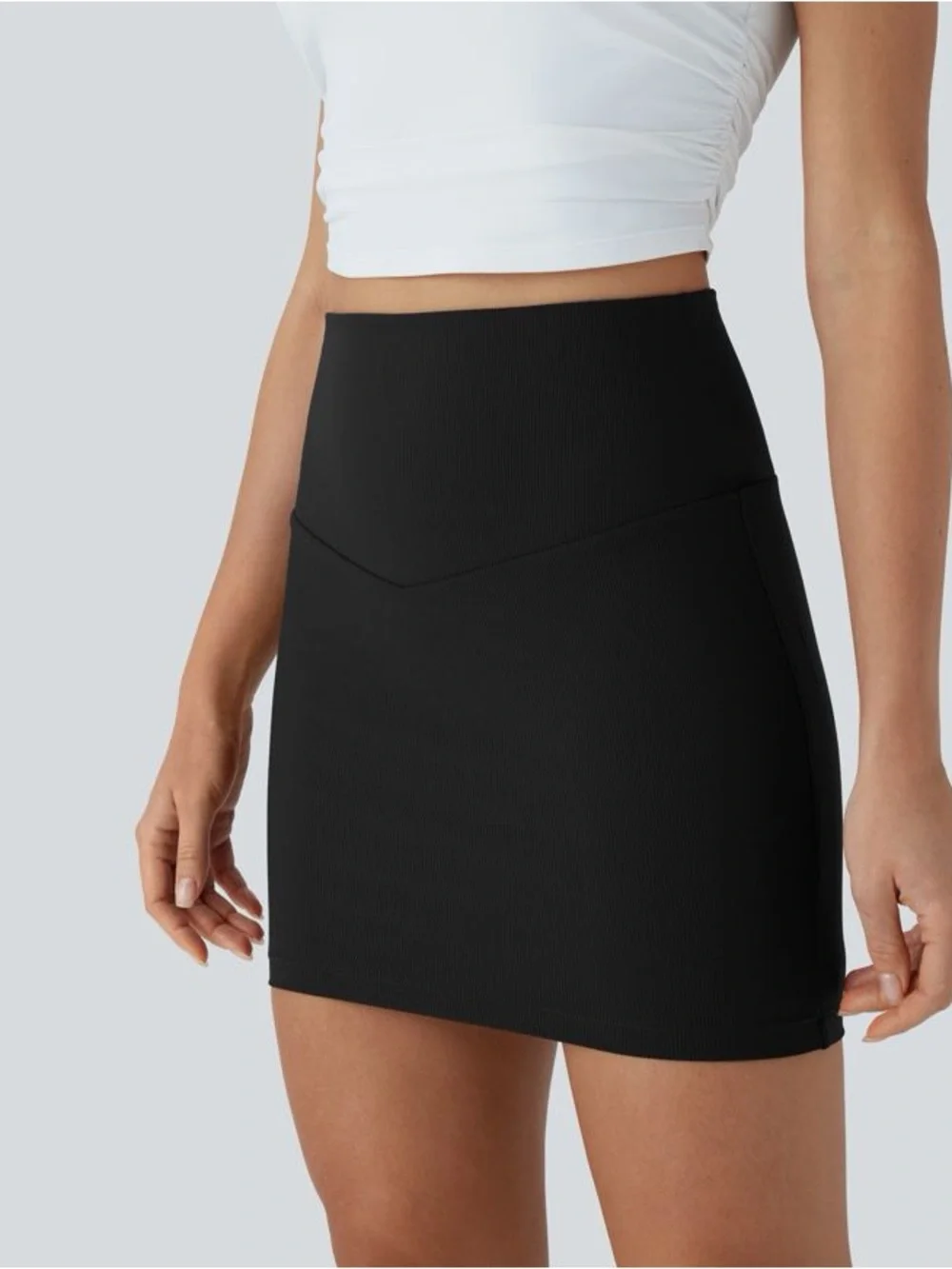 HALARA M Patitoff Flow High Waist Tummy Control 2in1 Bodycon Mini Skirt w Shorts