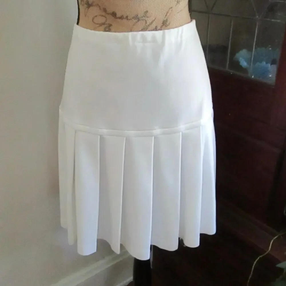 Vintage Act III White Pleated Tennis Golf Preppy Mini Skirt USA S/M 70s Coastal