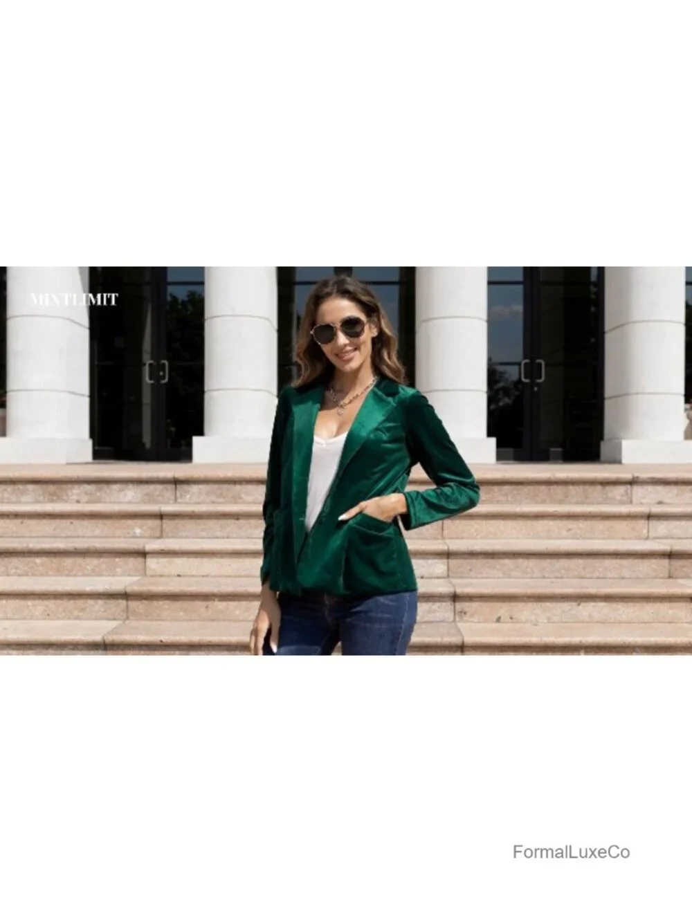 Womens Notch Lapel Velvet Blazer Long Sleeve Button Front Jacket Coat