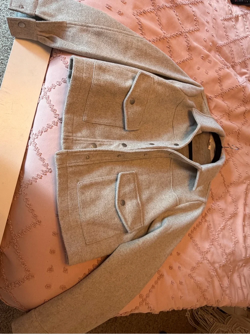 Hem & Thread Neutral Beige Wool-Blend Jacket